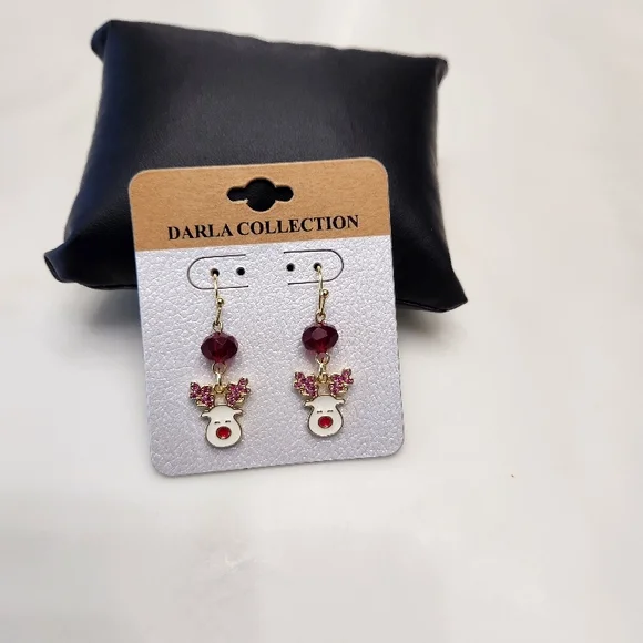 Darla Collection Red Reindeer Earrings - Picture 2 of 4